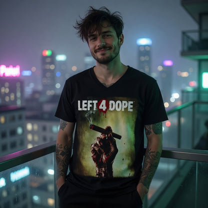 Left 4 Dope Left 4 Dead Zombie Joint Weed - Herren V-Neck T-Shirt