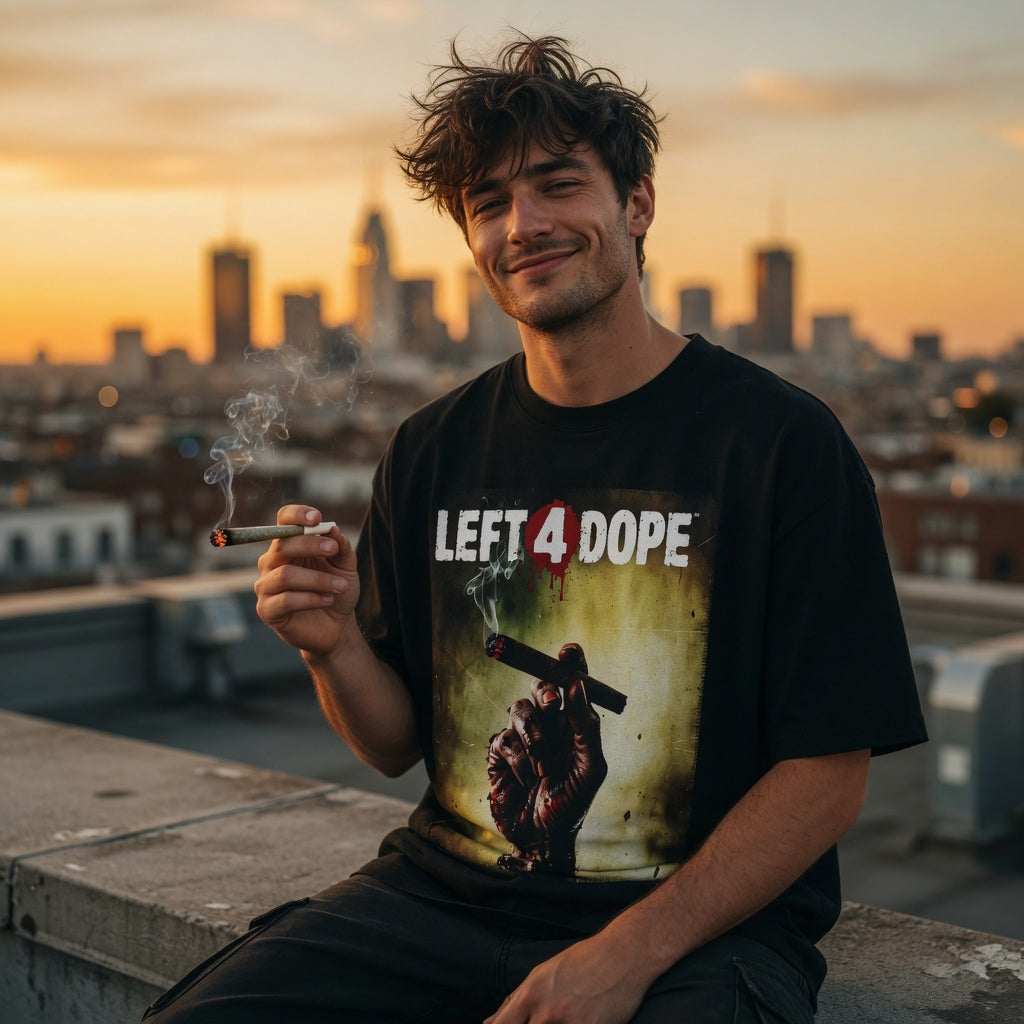 Left 4 Dope Left 4 Dead Zombie Joint Weed - Jack and Jones Oversize T-Shirt