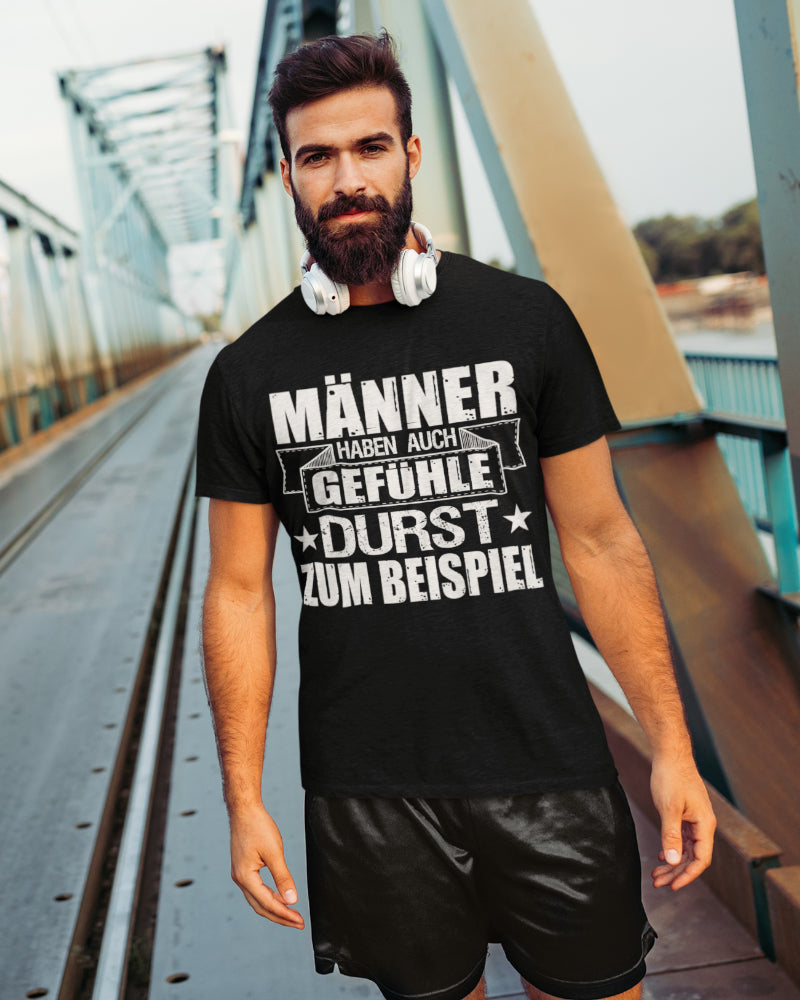 Männer Spruchshirt Durst Witz Bedrucktes Bio-Shirt Humorvoll Geschenkidee Party