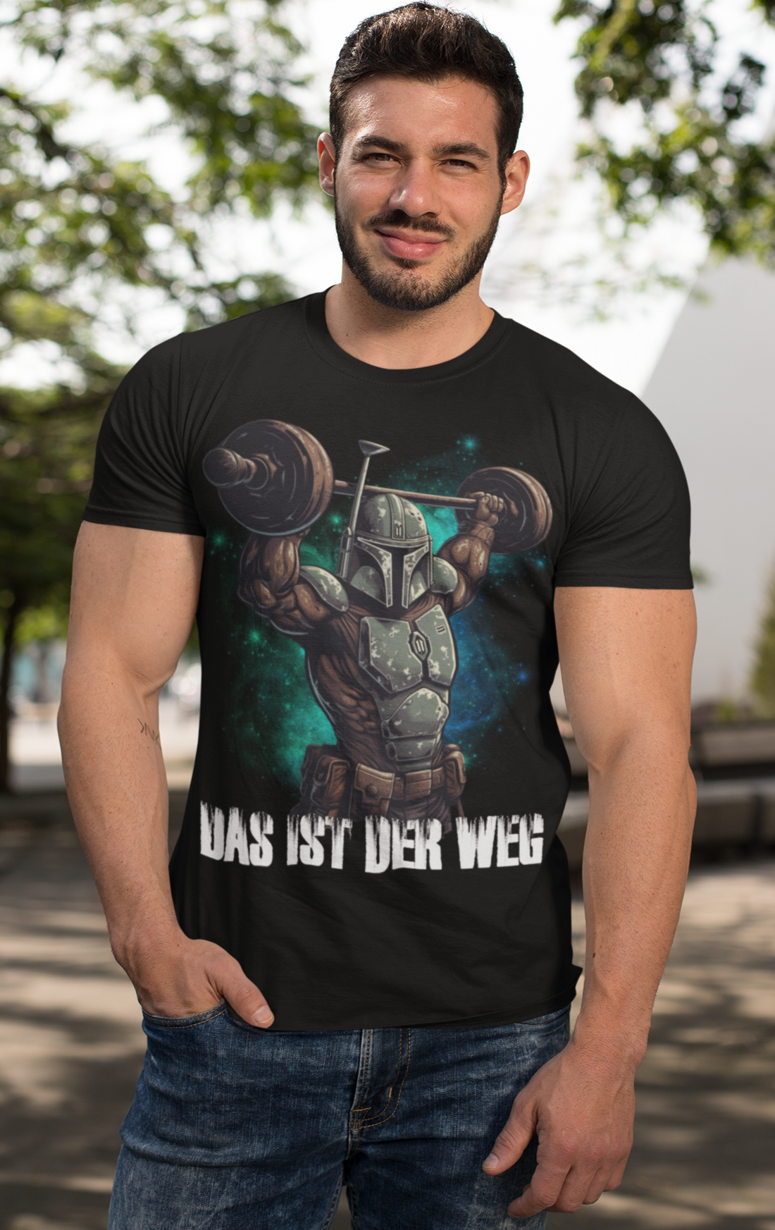 Mandalorian Fitness Gym das ist der Weg - Herren Premium Bio T-Shirt