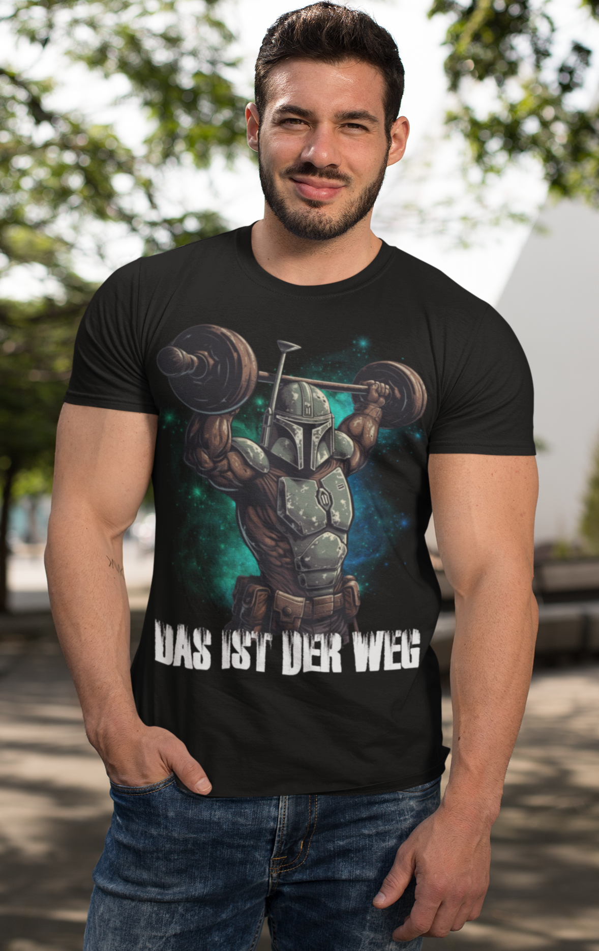 Mandalorian Fitness Gym das ist der Weg - Herren Premium Bio T-Shirt