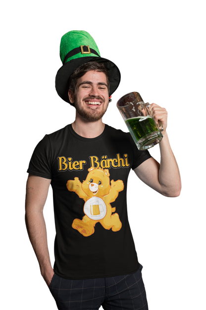 Mann mit Bier Bärchi Glücksbärchi Herren Shirt mit Bierglas