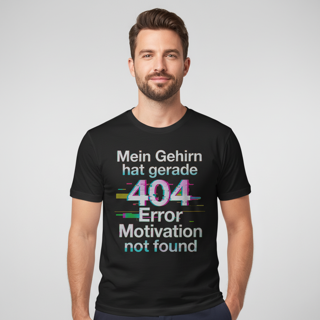 Mein Gehirn hat gerade 404 Error motivation not found - Herren T-Shirt