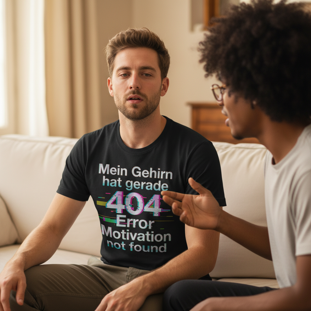 Mein Gehirn hat gerade 404 Error motivation not found - Herren T-Shirt