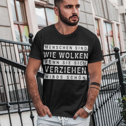 Witziges T Shirt Menschen sind wie Wolken Männer Spruch Funshirt schwarz