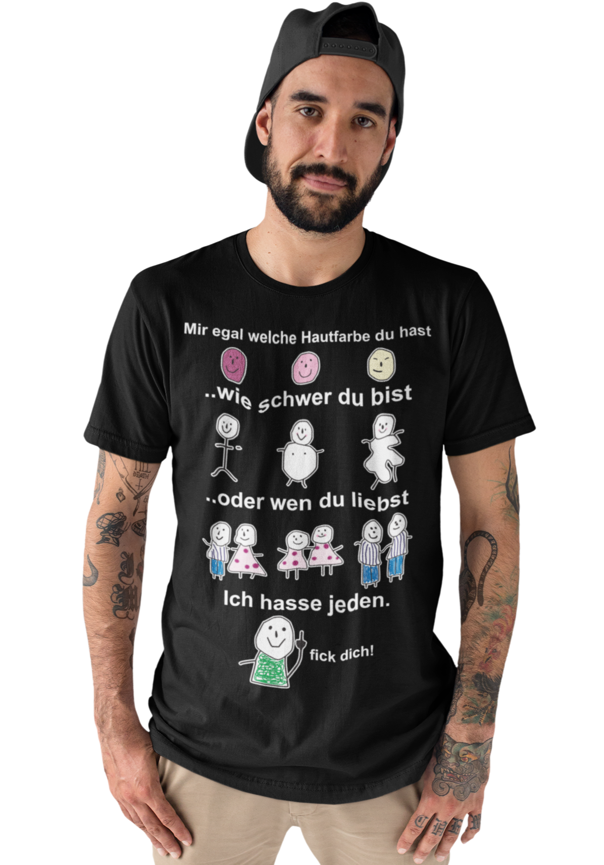 Mir egal welche Hautfarbe ich hasse jeden fick dich! - Herren Premium Bio T-Shirt