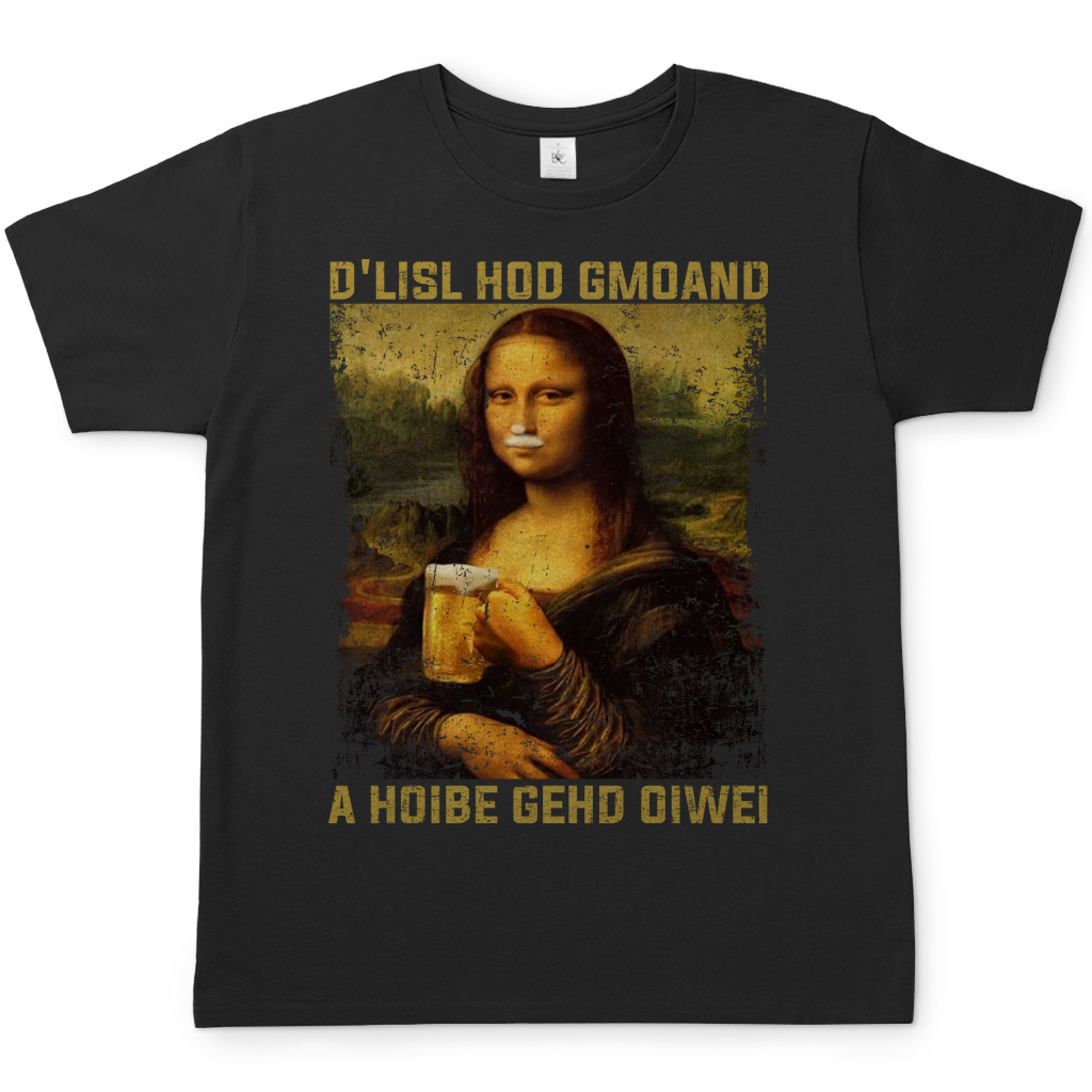 D´Lisl hod gmoand a Hoibe gehd oiwei - Herren Shirt Black