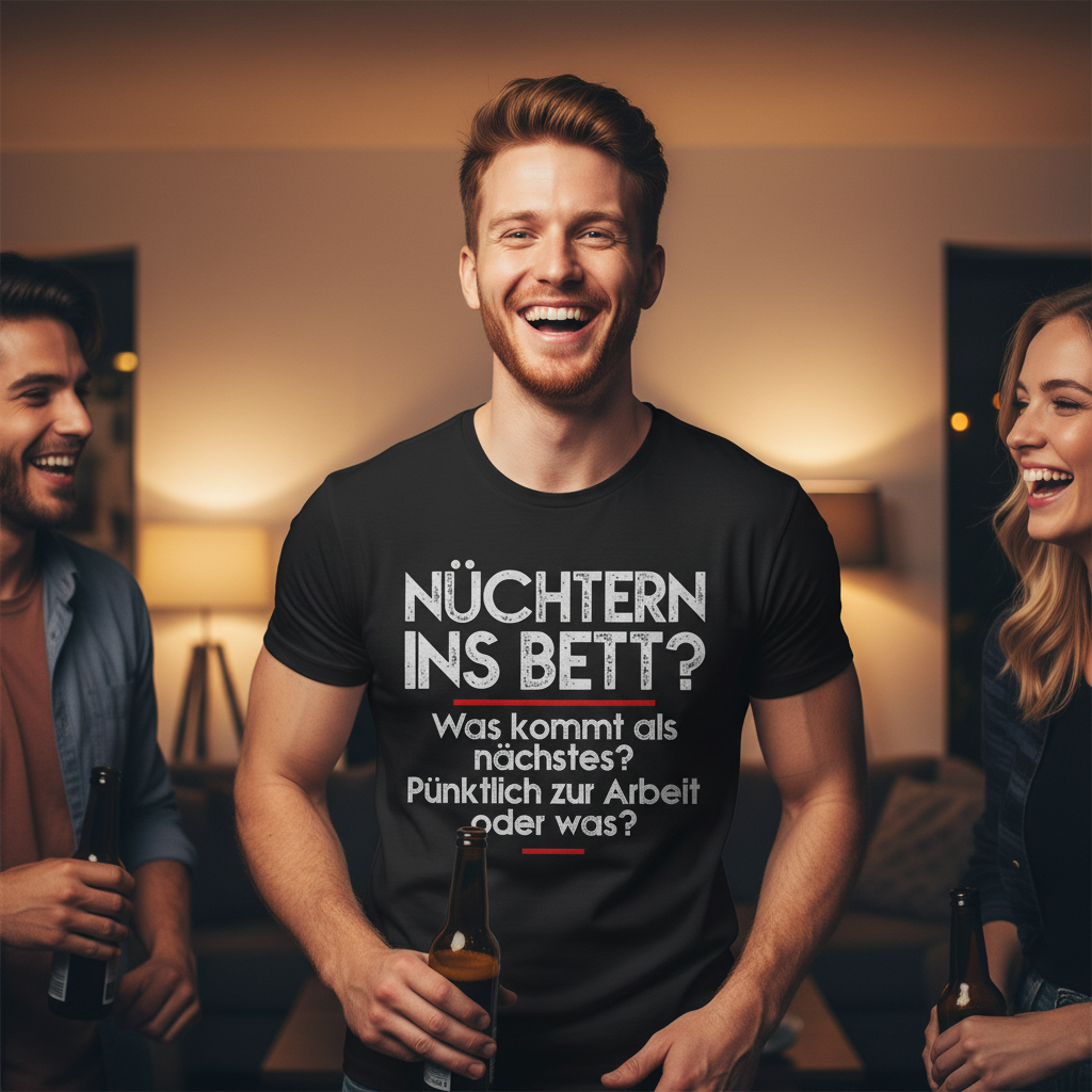 Nüchtern ins Bett? Als nächstes pünktlich zur Arbeit oder was? - Herren T-Shirt