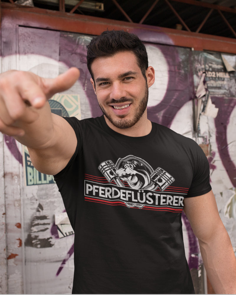 Pferdeflüsterer Shirt Männer – Lustiges Tuning PS Spruchshirt für Schrauber