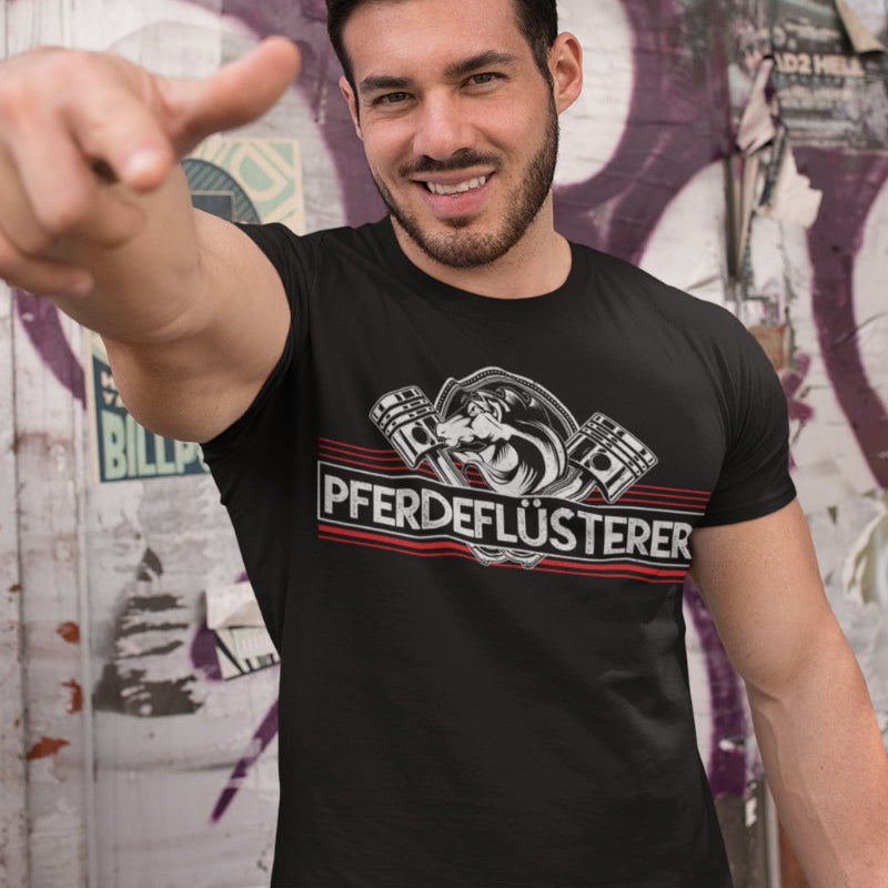 Pferdeflüsterer Shirt Männer – Lustiges Tuning PS Spruchshirt für Schrauber