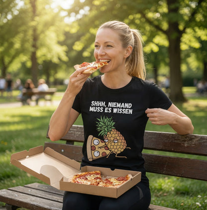 Pizza Hawaii Shhh niemand muss es wissen - Damen Premium Bio T-Shirt