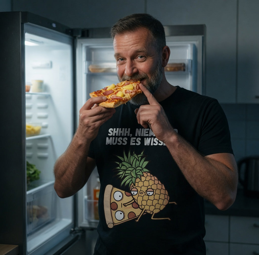 Pizza Hawaii Shhh niemand muss es wissen - Herren T-Shirt