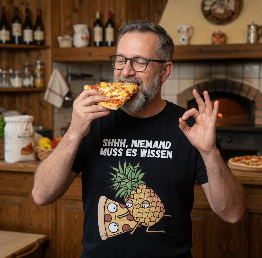 Pizza Hawaii Shhh niemand muss es wissen - Herren T-Shirt