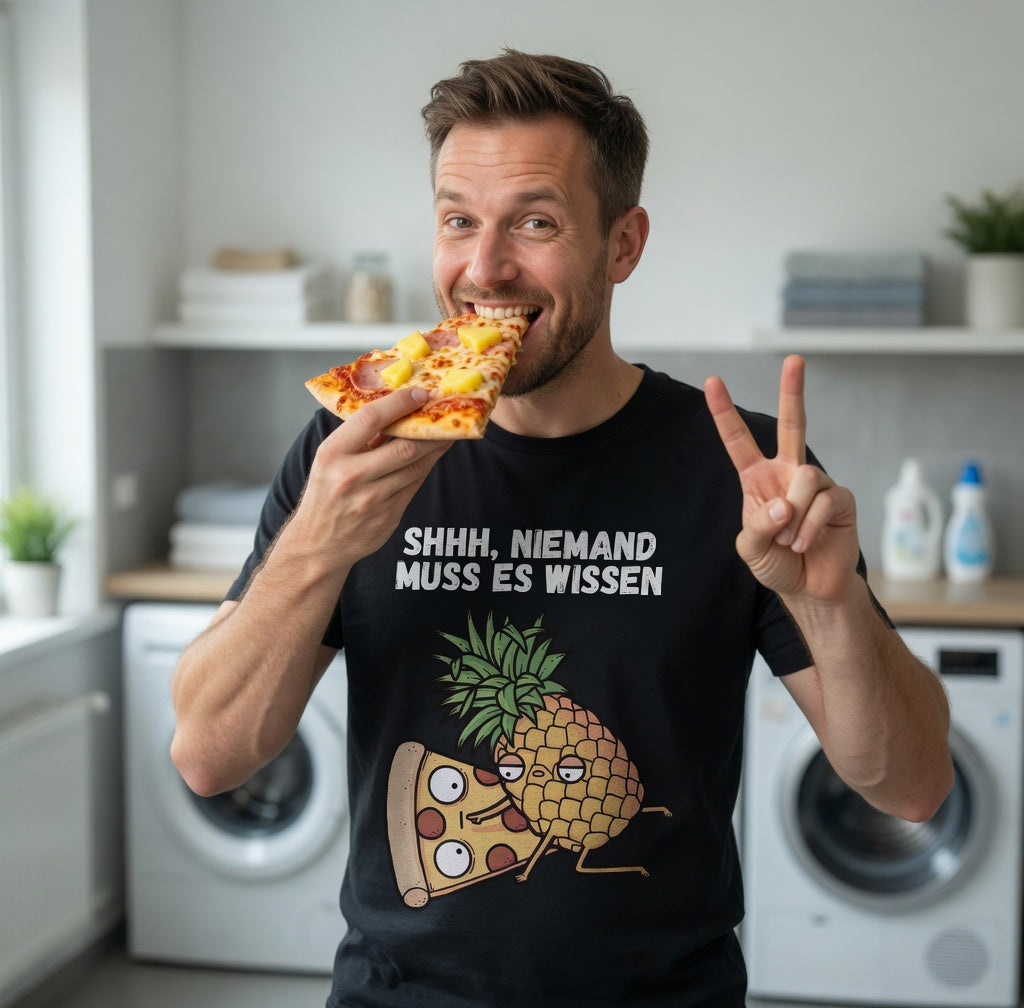 Pizza Hawaii Shhh niemand muss es wissen - Herren T-Shirt