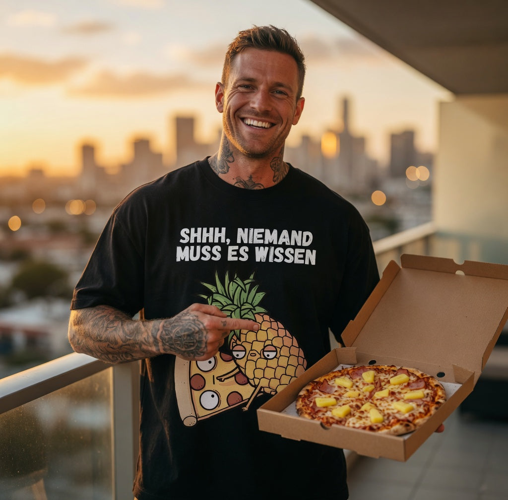 Pizza Hawaii Shhh niemand muss es wissen - Jack and Jones Oversize T-Shirt
