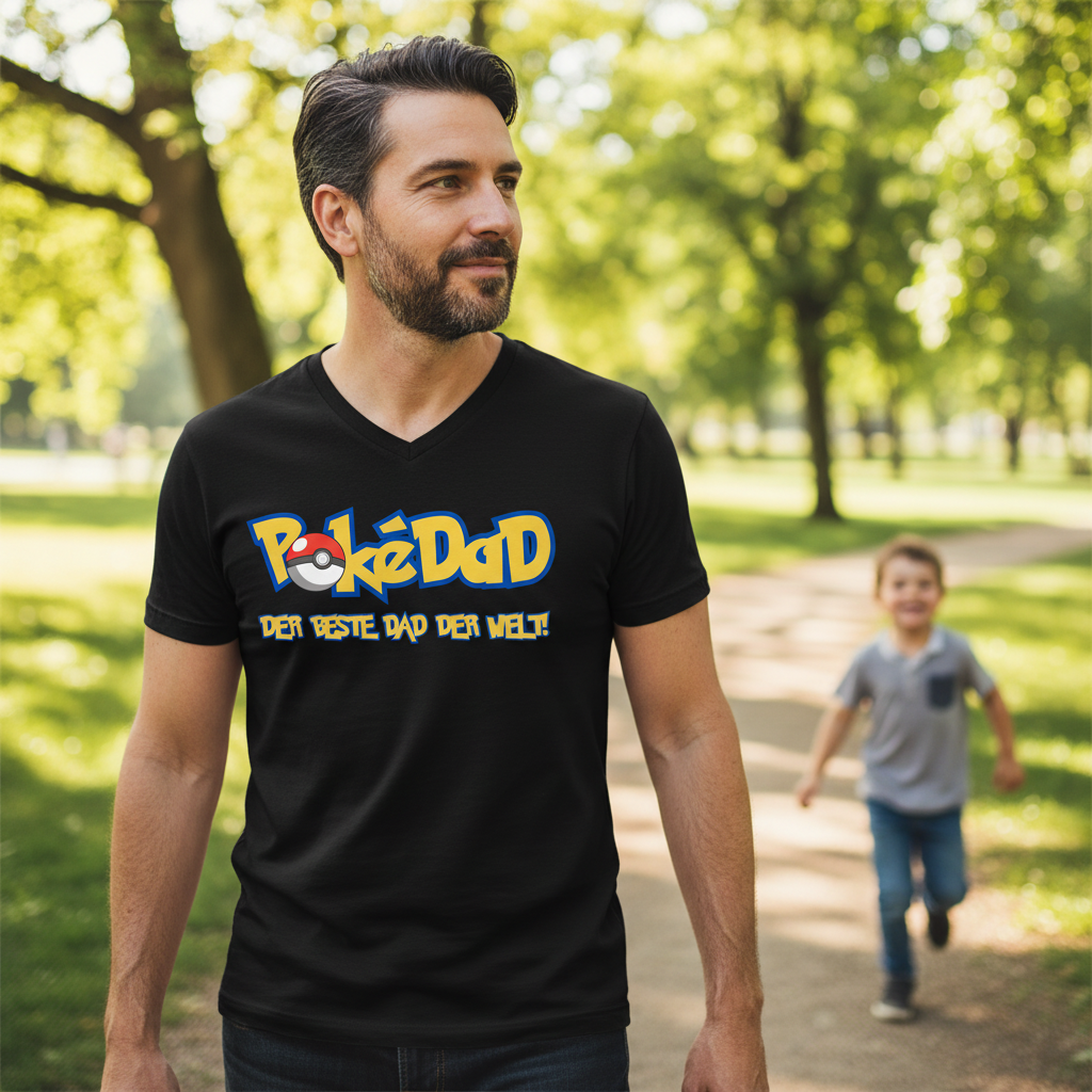 Pokedad der beste Dad der Welt! - Herren V-Neck T-Shirt