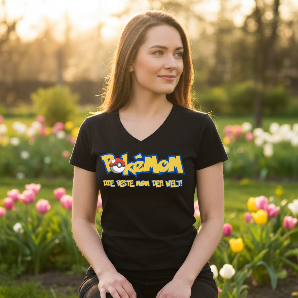Pokemom die beste Mom der Welt! - Damen V-Neck T-Shirt