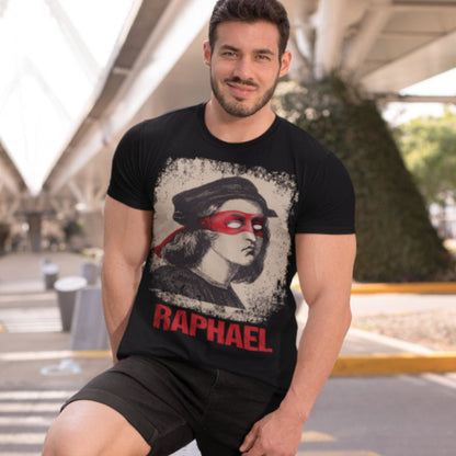 Raphael Shirt für Herren – Renaissance Künstler mit Ninja Turtle Maske Retro