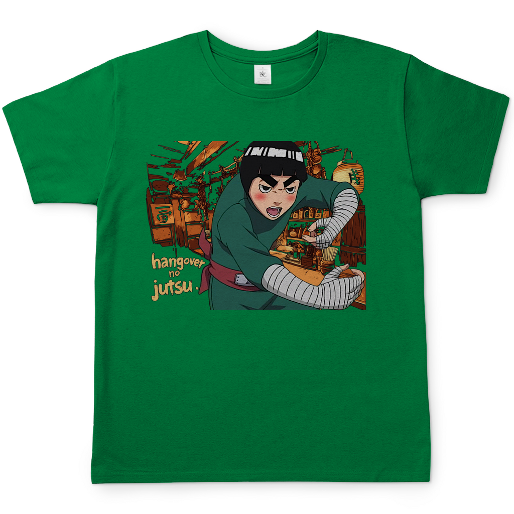 Rock Lee Naruto Hangover no Jutsu - Herren Shirt Kelly Green