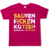 Saufen Ficken Kotzen Herren Shirt in Sobet Rosa