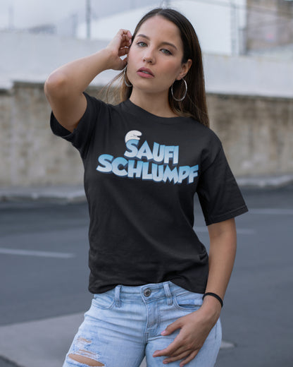 Trink Shirt Damen mit Saufi Schlumpf Motiv – Lustige Geschenkidee