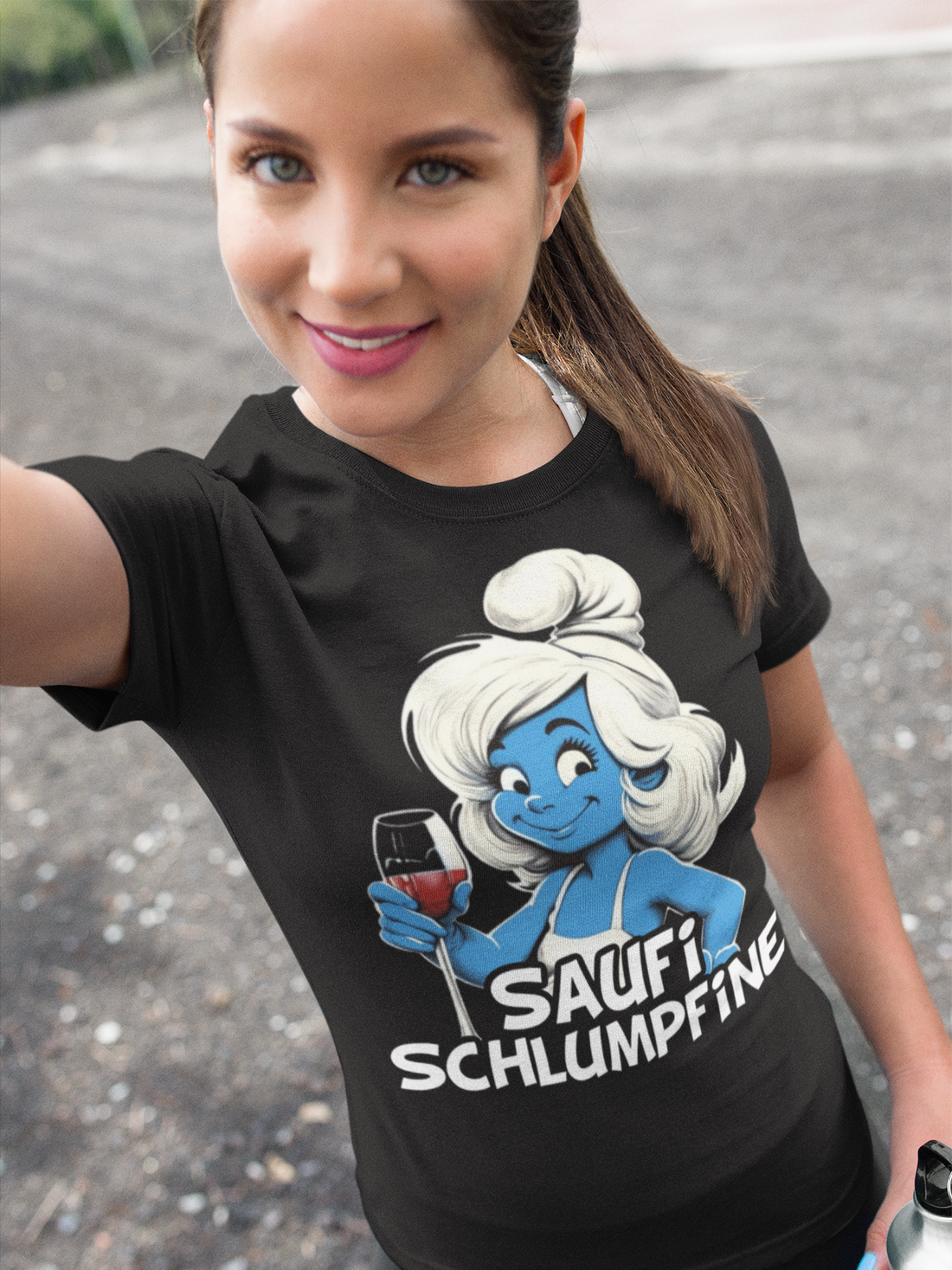 Saufi Schlumpfine Grafik - Damenshirt