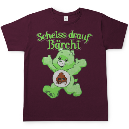 Scheiss drauf Glücksbärchi Herren Shirt in burgundy rot