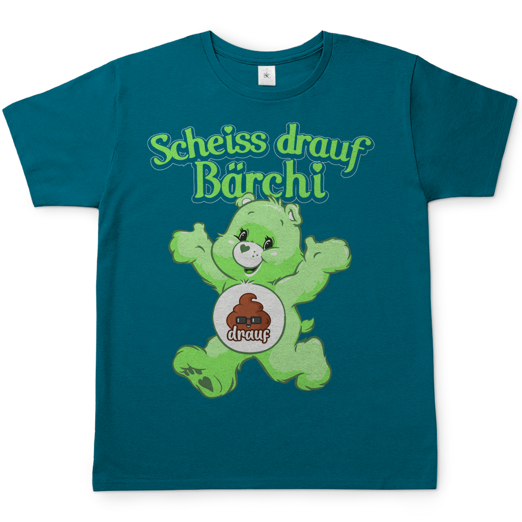 Scheiss drauf Glücksbärchi Herren Shirt in diva blau