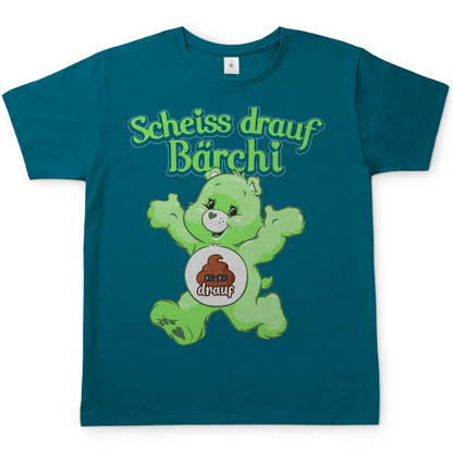 Scheiss drauf Glücksbärchi Herren Shirt in diva blau