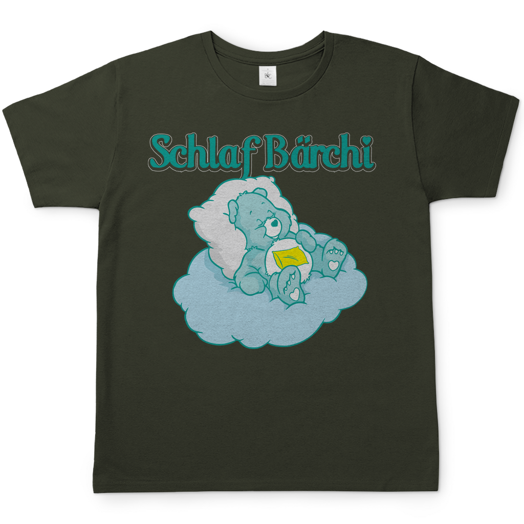 Schlaf Bärchi Glücksbärchi Herren Shirt in Khaki