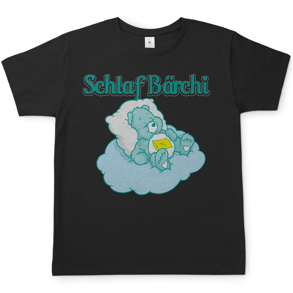 Schlaf Bärchi Glücksbärchi Herren Shirt in Schwarz