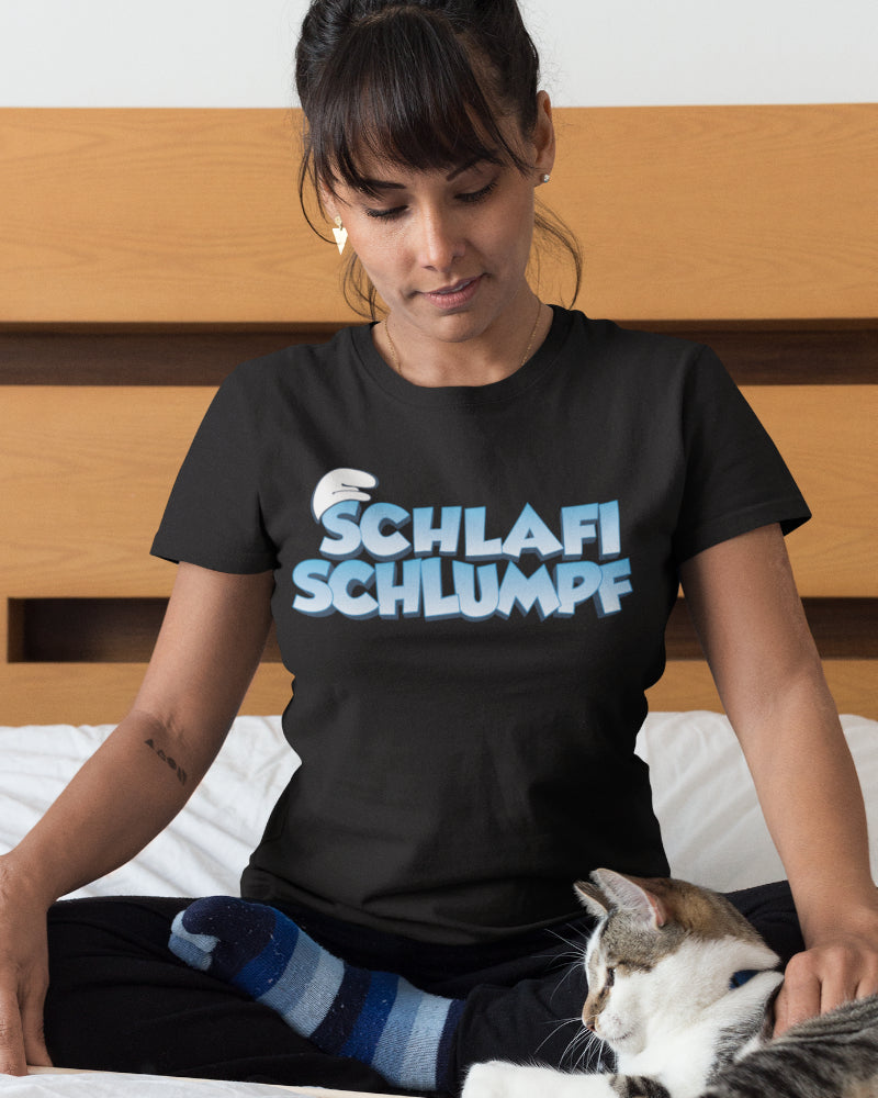 Lustiges Schlafshirt Damen – Schlafi Schlumpf Parodie für Müde &amp; Morgenmuffel