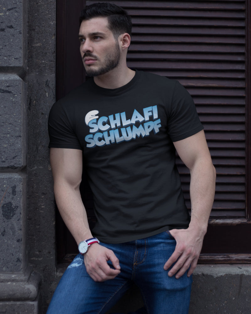 Schlafi Schlumpf T-Shirt Herren – Lustiger Spruch für Langschläfer &amp; Träumer