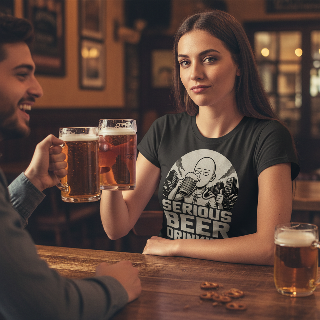 Serious Beer Drinking One Punch Man Saitama Bier - Damen T-Shirt