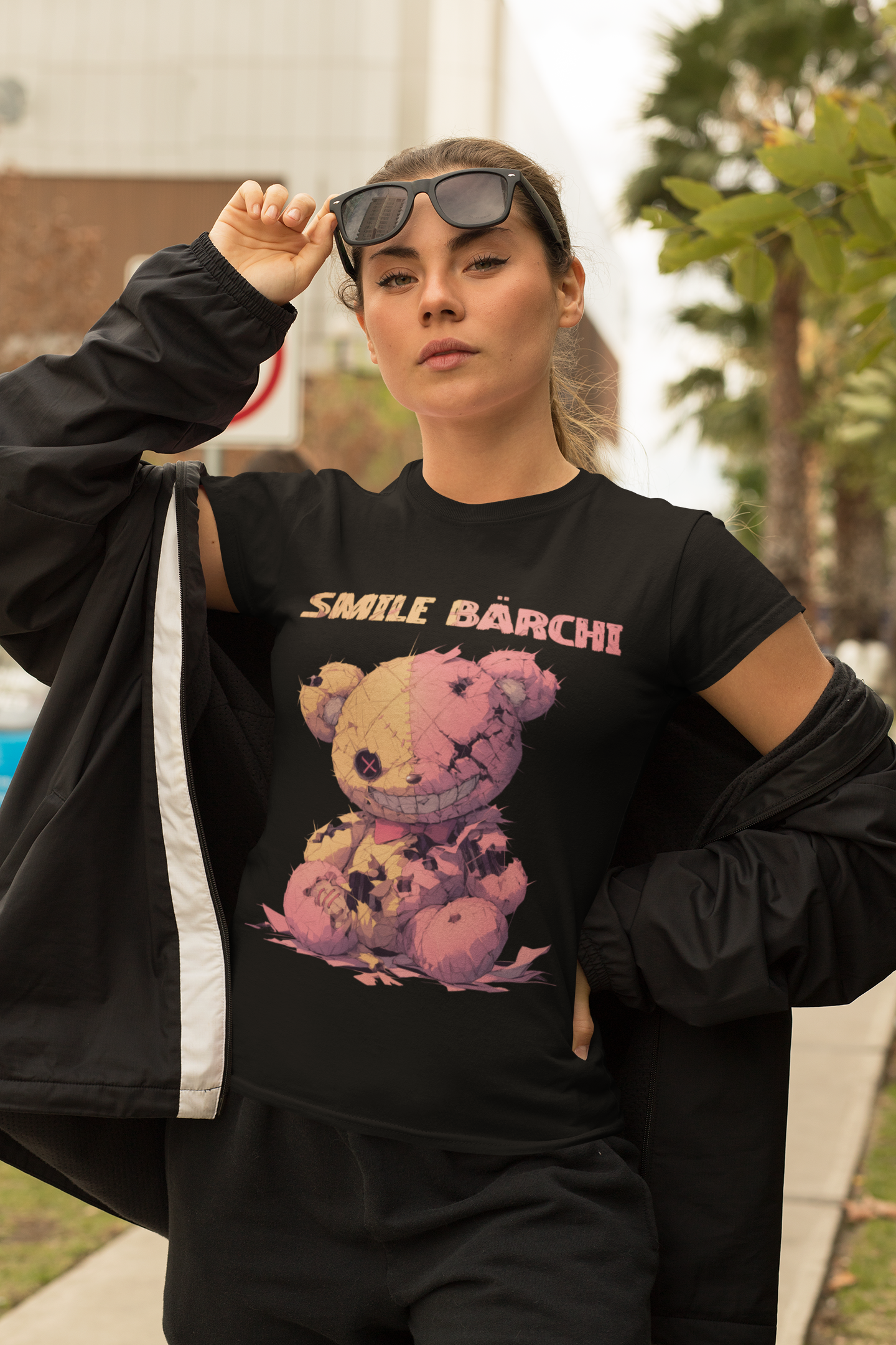 Smile Bärchi Teddybär Horror Bär - Damen Premium Bio T-Shirt