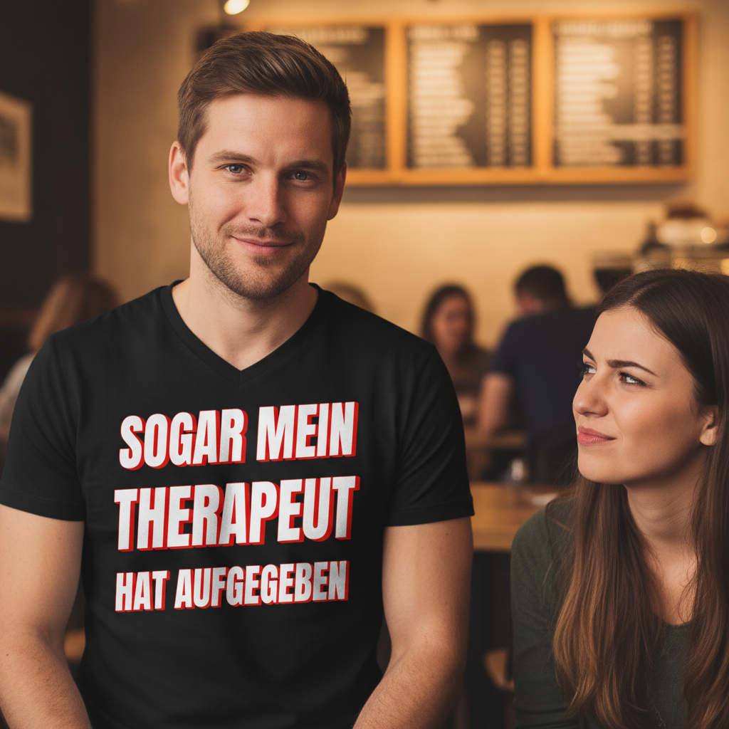 Sogar mein Therapeut hat aufgegeben - Herren V-Neck T-Shirt