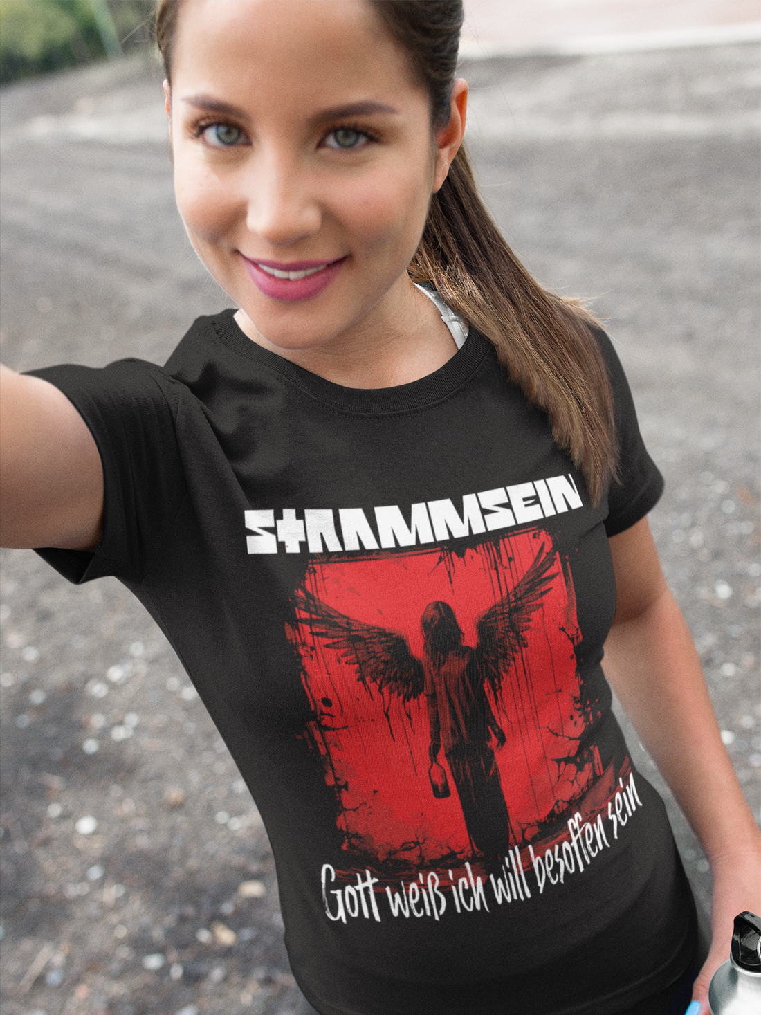 Strammsein Gott weiß ich will besoffen sein - Damen Premium Bio T-Shirt