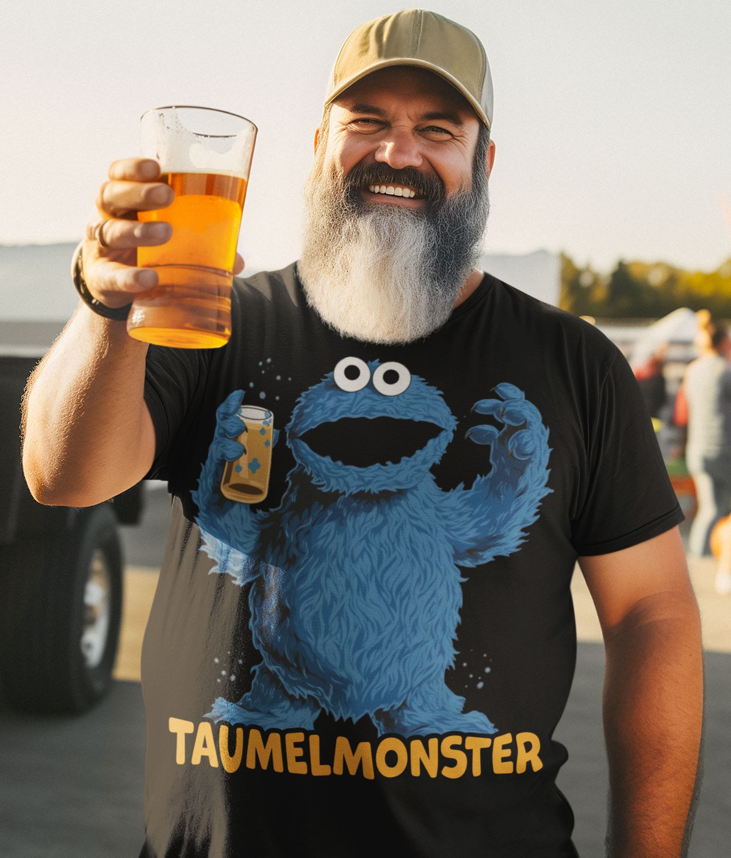 Taumelmonster Krümelmonster Bier Sesamstraße - Herren Premium Bio T-Shirt