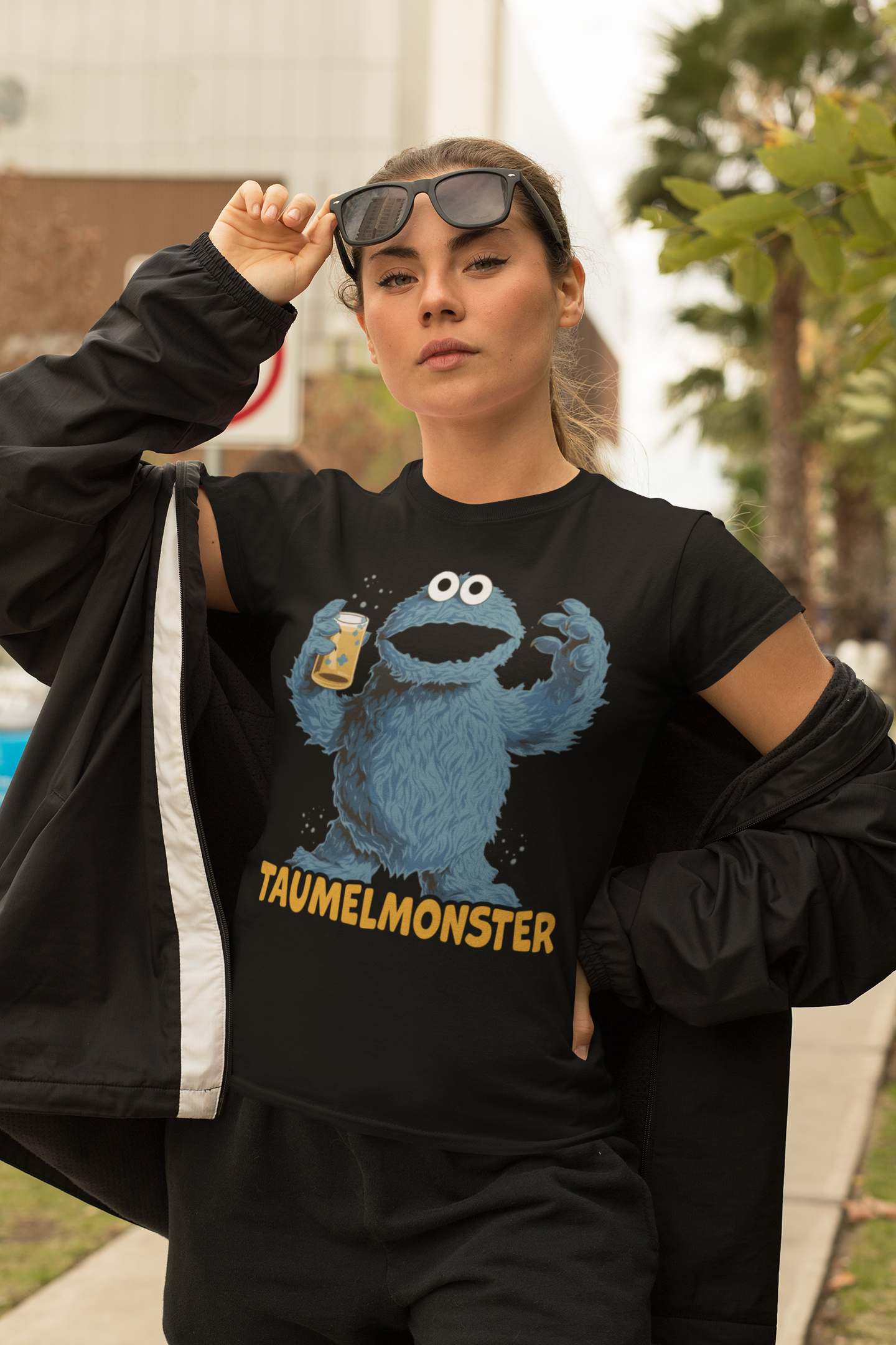 Taumelmonster Krümelmonster Sesamstraße Bier - Schwarzes Damen Premium Bio T-Shirt