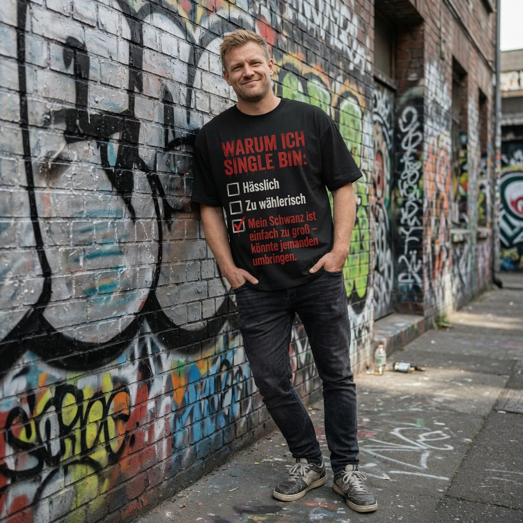 Warum ich Single bin mein Schwanz ist zu groß - Jack and Jones Oversize T-Shirt