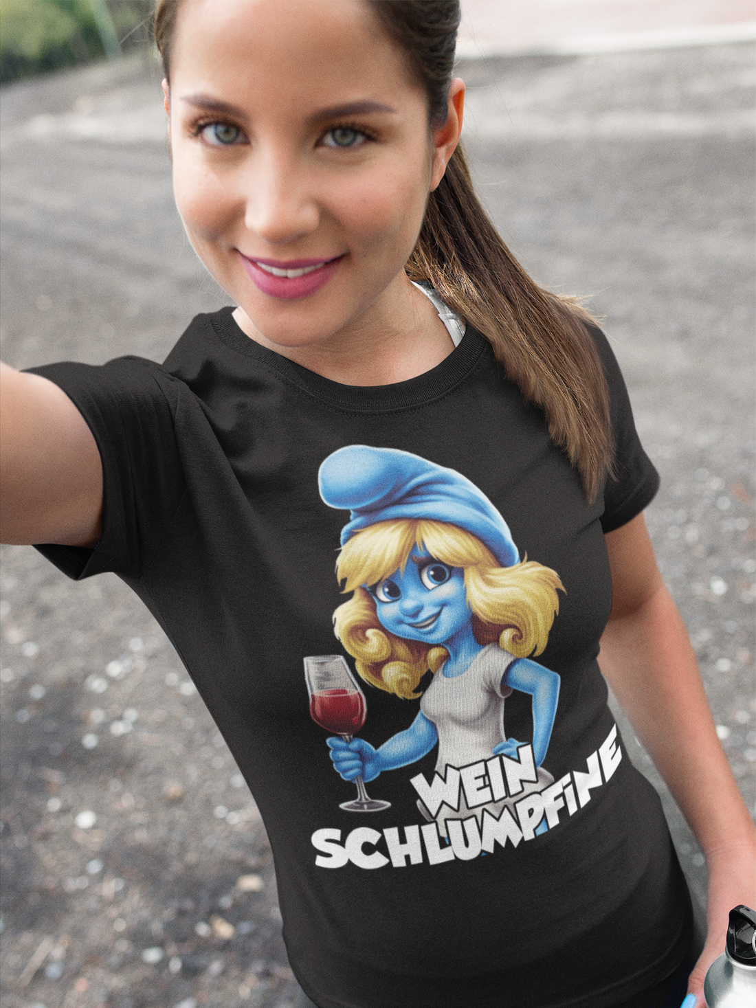 Wein Schlumpfine Schlumpf - Damen Premium Bio T-Shirt