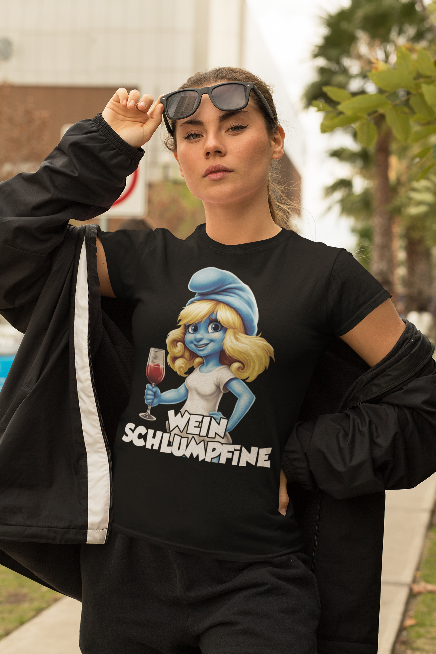 Wein Schlumpfine Schlumpf - Damen Premium Bio T-Shirt