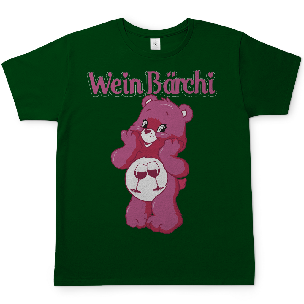 Wein Bärchi Glücksbärchi Herren Shirt in Bottle Grün