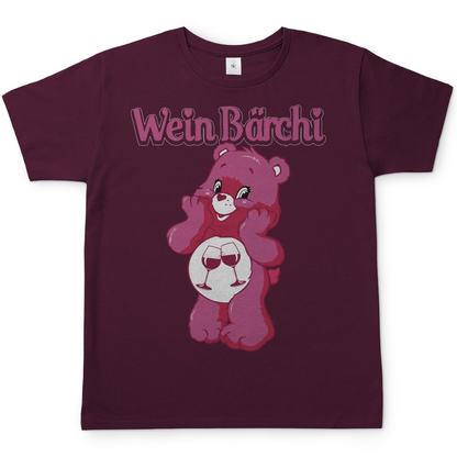 Wein Bärchi Glücksbärchi Herren Shirt in Burgundy Rot