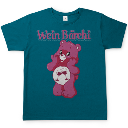 Wein Bärchi Glücksbärchi Herren Shirt in Diva Blau