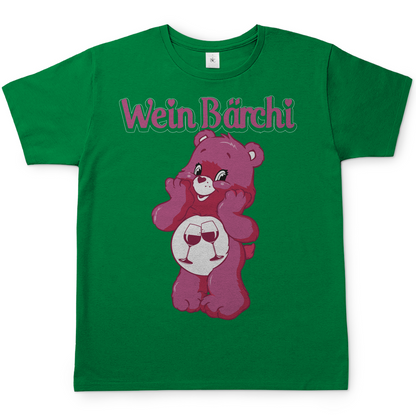 Wein Bärchi Glücksbärchi Herren Shirt in Kelly Grün