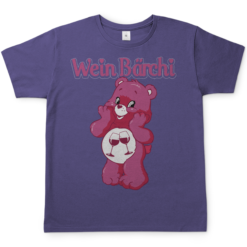 Wein Bärchi Glücksbärchi Herren Shirt in Millennial Lila