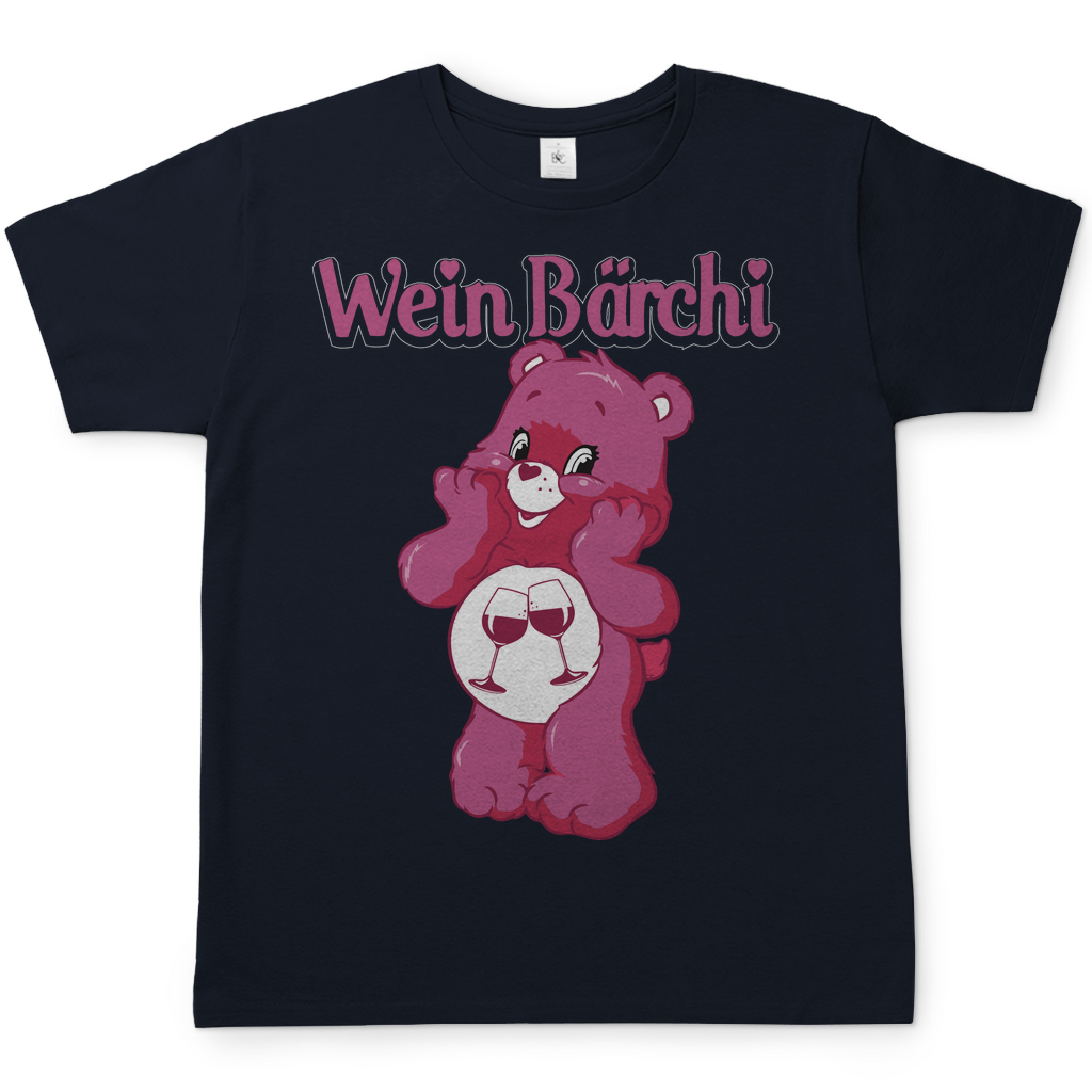 Wein Bärchi Glücksbärchi Herren Shirt in Navy Blau