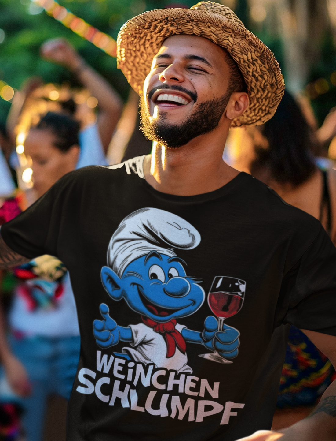 Weinchen Schlumpf Wein Schlümpfe - Herren Premium Bio T-Shirt