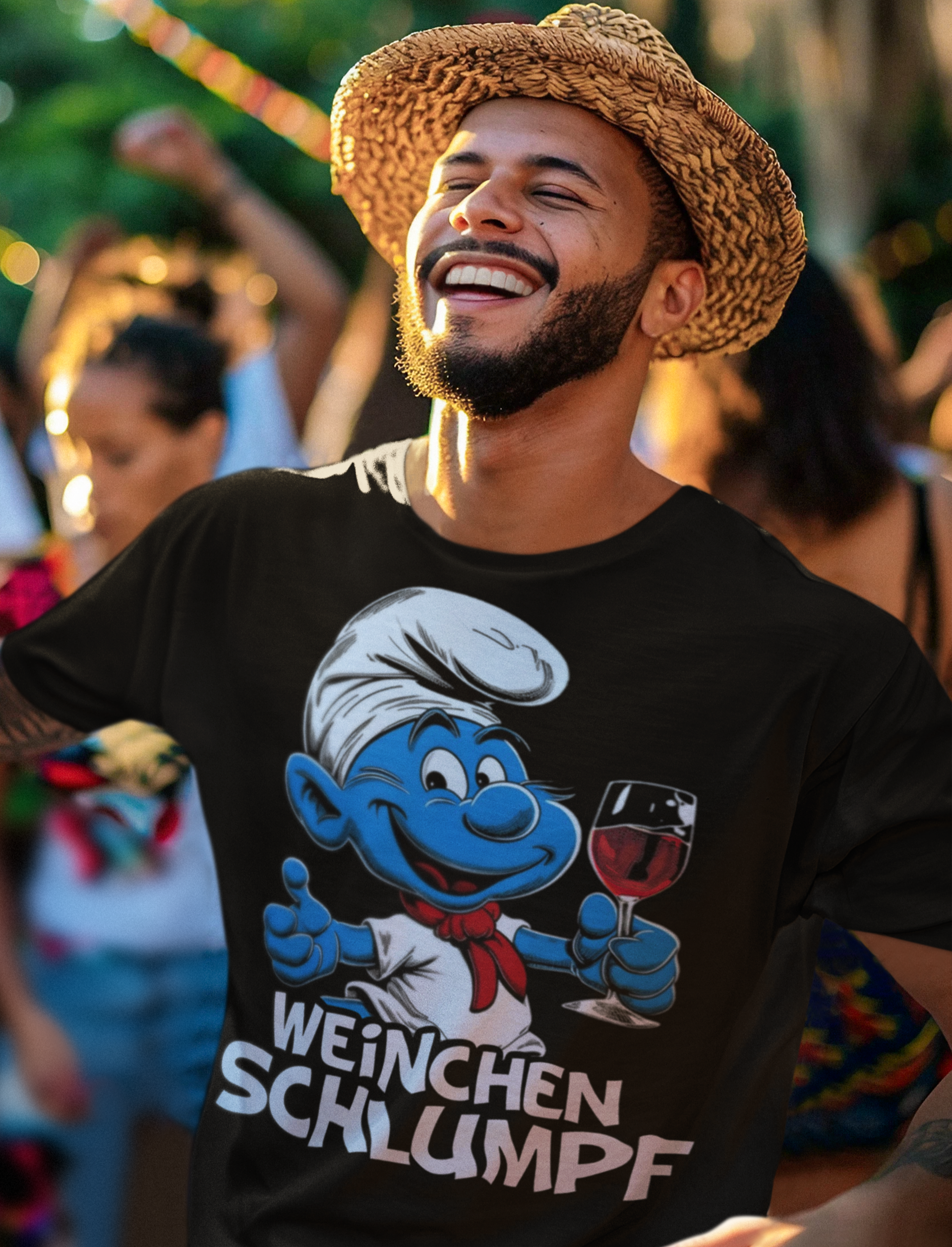Weinchen Schlumpf Wein Schlümpfe - Herren Premium Bio T-Shirt